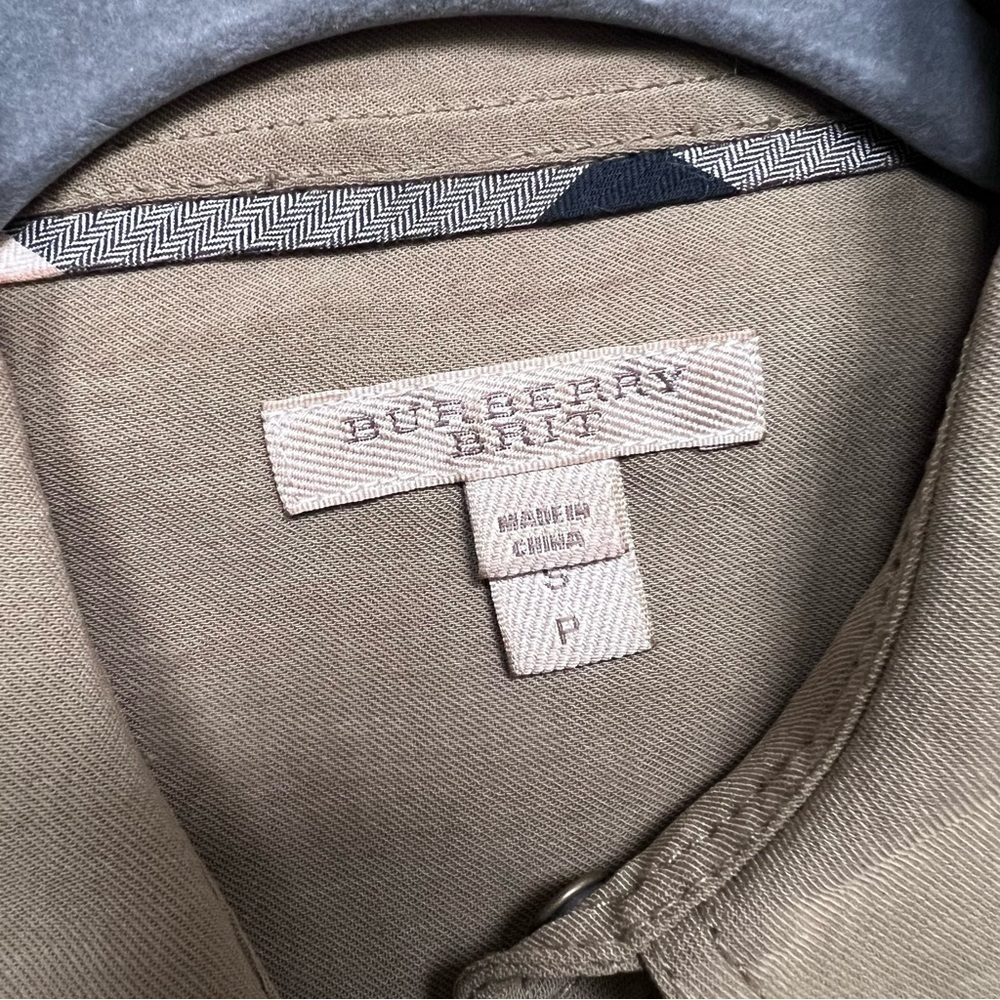 Burberry Brit Snap Button Down Shirt Women’s Size S Tan Safari - Picture 7 of 13